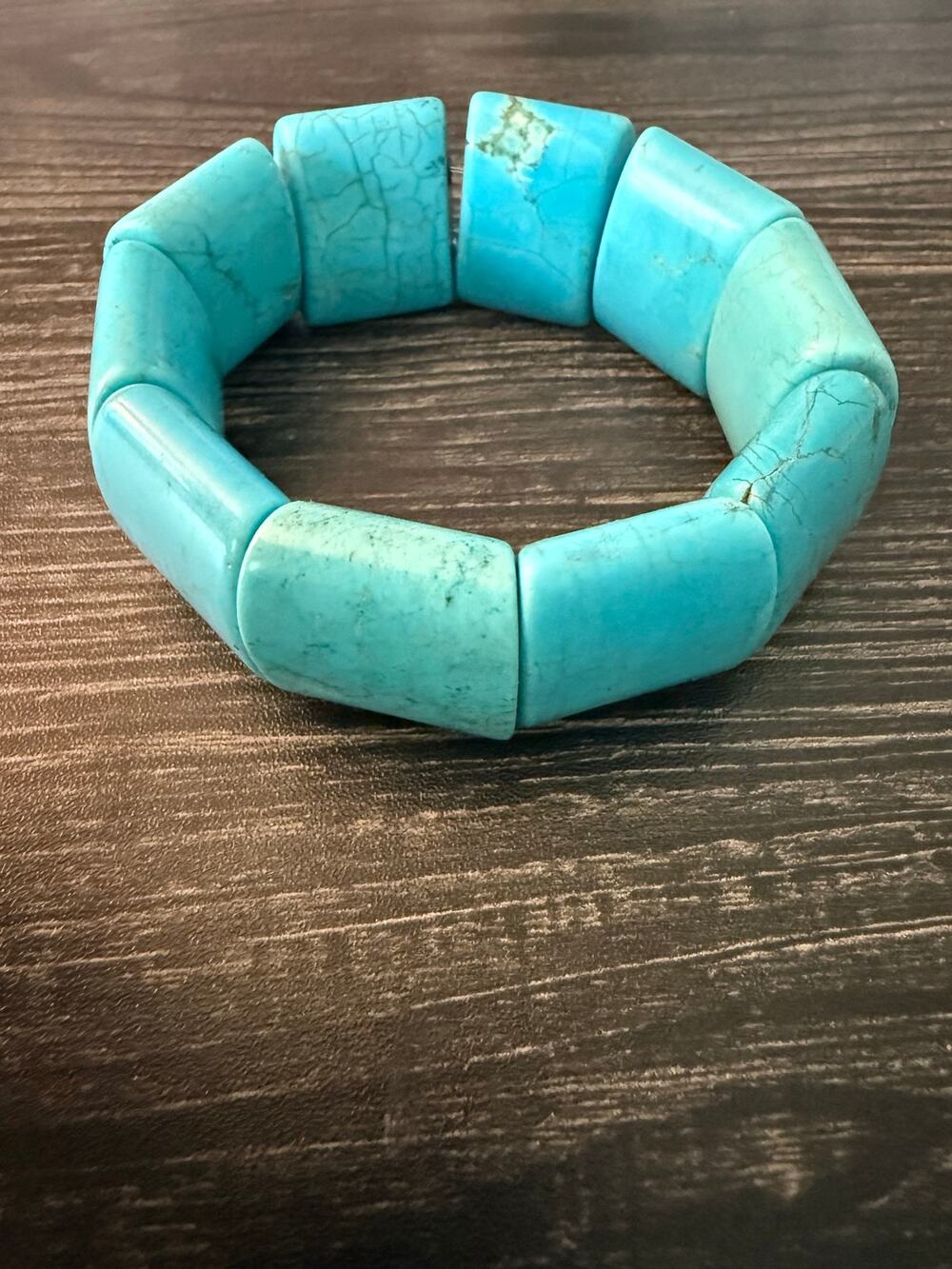 Natural Stone Look Turquoise Stretch Bracelet Collection